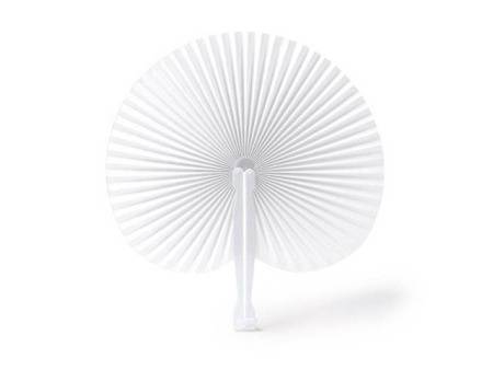 Складной круглый веер-пайпай с пластиковыми стержнями, белый