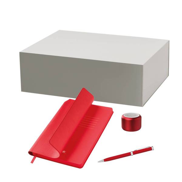 Подарочный набор Passion, Molto, серебряный (колонка, ежедневник