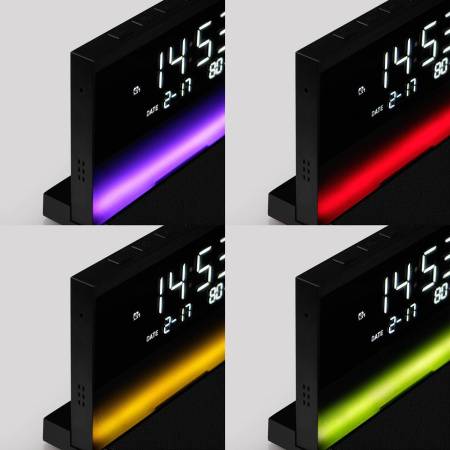 Настольные часы с подсветкой и беспроводной зарядкой 15W, Glory