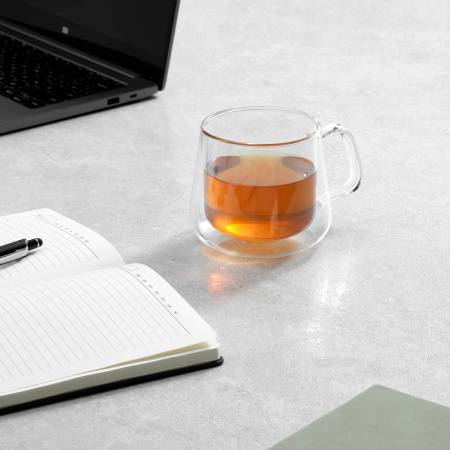 Кружка стеклянная с двойными стенками, Dolce, 350 ml