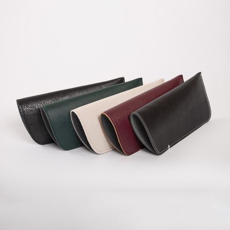 Футляр для очков кожаный черный