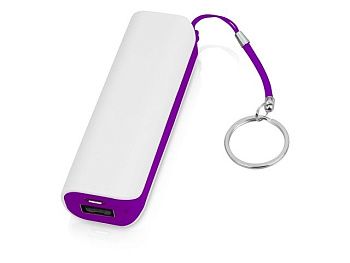 Портативное зарядное устройство (power bank) Basis, 2000 mAh, белый/фиолетовый Портативное зарядное устройство (power bank) Basis, 2000 mAh, белый/фиолетовый