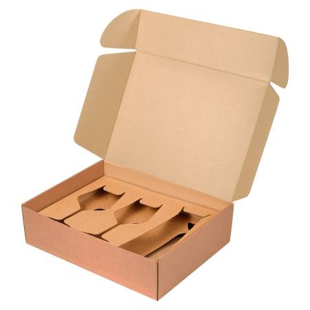 ДОП. ЛОЖЕМЕНТ под декантер + 2 бокала, крафт, в коробку 390*300*110 мм