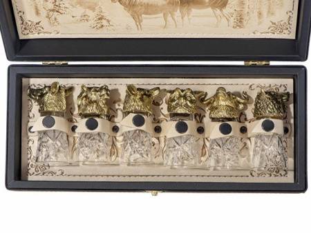 Подарочный набор "Русская охота", темно-коричневый/молочный