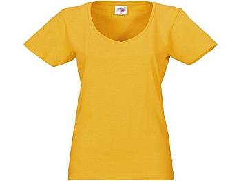 Футболка "Heavy Super Club" женская с V-образным вырезом, золотисто-желтый