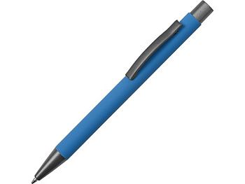 Ручка металлическая soft touch шариковая «Tender», голубой/серый Ручка металлическая soft touch шариковая «Tender», голубой/серый