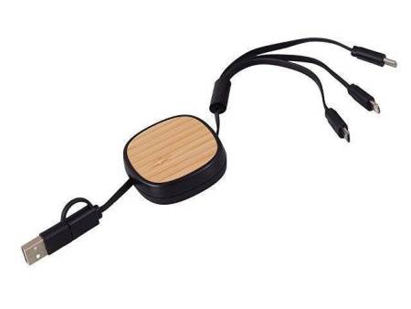 Универсальный кабель с ретрактором 3-в-1 «Retrax», черный