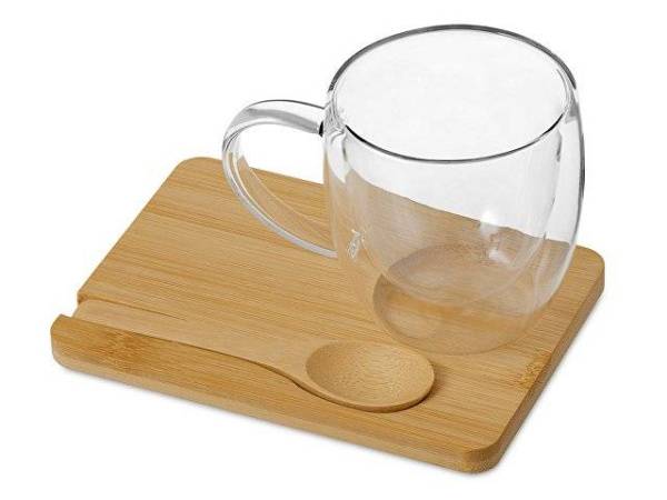 Кружка с двойными стенками на подставке с ложкой «Teatrio»