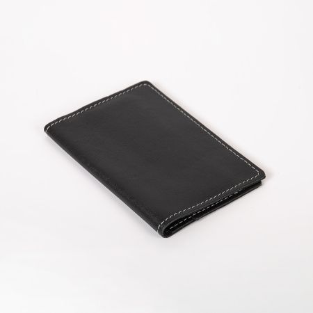 Обложка для паспорта кожаная черная