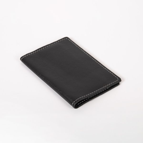 Обложка для паспорта кожаная черная