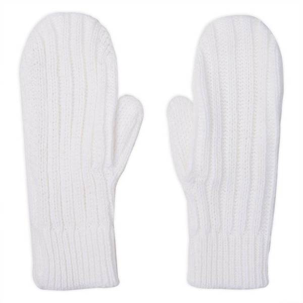 Варежки вязаные НАСВЯЗИ©, бежевый меланж, 30% шерсть