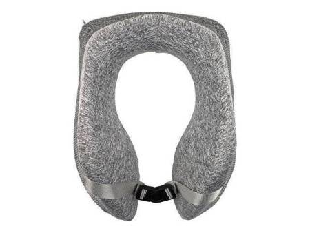 Подушка TORBER, дорожная, с эфектом памяти, серая, полиэстер, 20х27х10 см