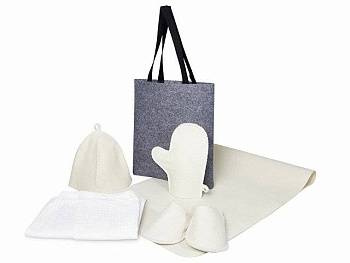 Банный набор с килтом "Healing", мужской, белый