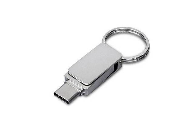 USB 3.0- флешка «Mercury» на 16 Гб с поворотным механизмом и дополнительным разъемом Type-C