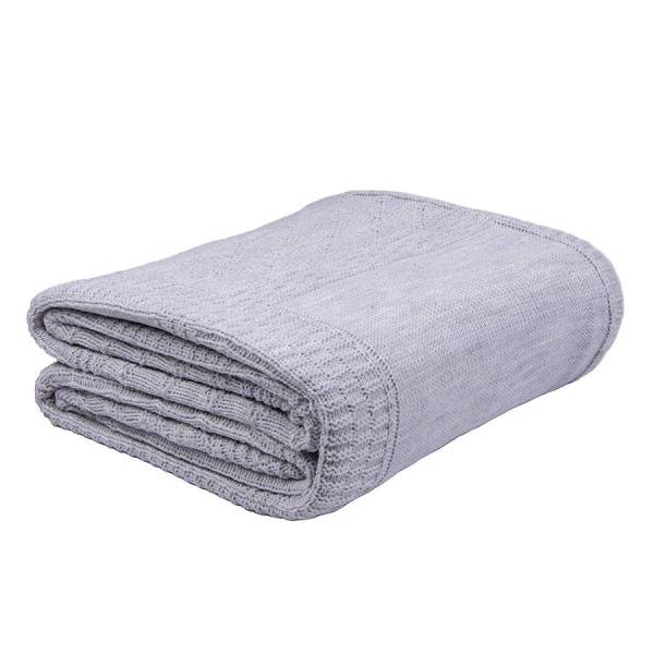 Плед LYKKE MIDI, серый, шерсть 30%, акрил 70%