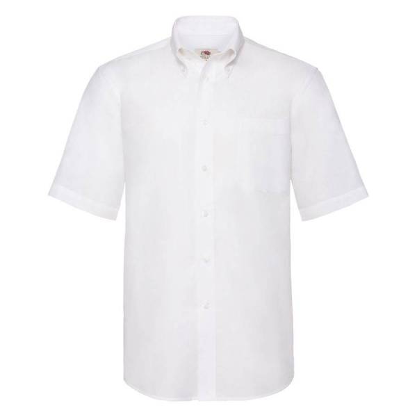 Рубашка "Short Sleeve Oxford Shirt", белый_S, 70% х/б, 30% п/э
