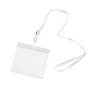 Ланъярд с держателем для бейджа MAES, белый, 11,2х0,5 см, полиэстер, пластик, тампопечать