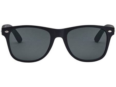 Бамбуковые солнцезащитные очки Arlo с черным покрытием - сплошной черный