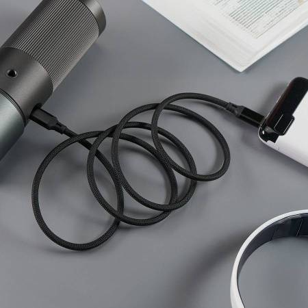 Кабель COIL магнитный для зарядки и передачи данных, 100Вт, 480Мб/с, нейлоновая оплетка, черный