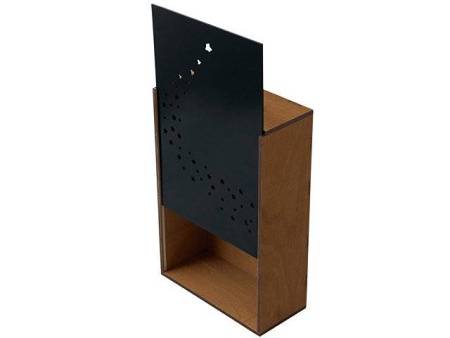 Подарочная коробка из фанеры Constellation 330х220х100 мм, фанера 6 мм, крышка на выдвижных пазах черная ЛХДФ 3 мм, бечевка