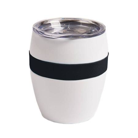 Термокружка LINE, белый/голубой, сталь