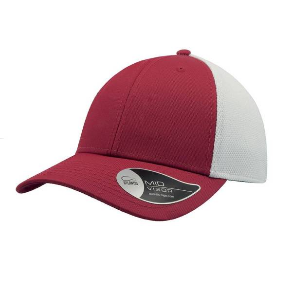 Бейсболка "Campus", белый/бордовый, 100% полиамид, 224 г/м2