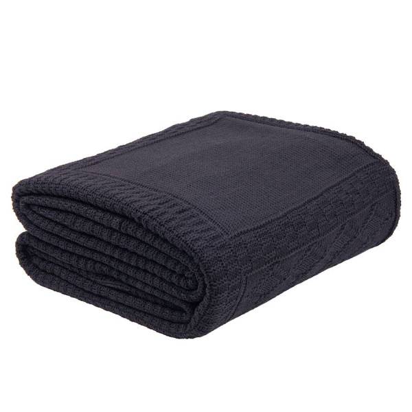 Плед LYKKE MIDI, серый, шерсть 30%, акрил 70%