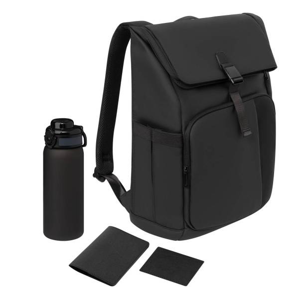 Подарочный набор Grand, черный (обложка на паспорт, картхолдер, бутылка