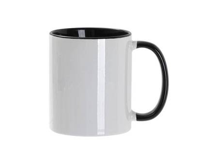 Кружка для сублимации, 330 мл, d=82 мм, стандарт А, белая, желтая внутри