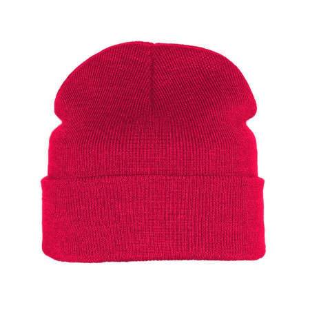 Шапка вязаная двойная "Essential", с отворотом, белый