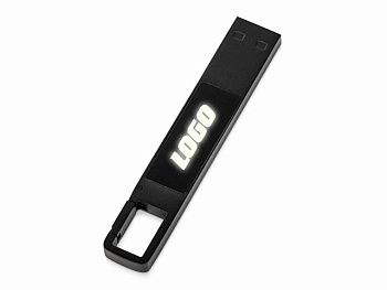 USB 2.0- флешка на 32 Гб c подсветкой логотипа «Hook LED», темно-серый, белая подсветка USB 2.0- флешка на 32 Гб c подсветкой логотипа «Hook LED», темно-серый, белая подсветка