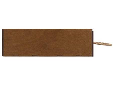 Подарочная коробка из фанеры Constellation 330х220х100 мм, фанера 6 мм, крышка на выдвижных пазах черная ЛХДФ 3 мм, бечевка