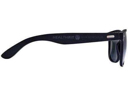 Бамбуковые солнцезащитные очки Arlo с черным покрытием - сплошной черный