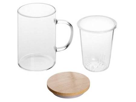 Стеклянная кружка с заварочной емкостью "Milfoil"