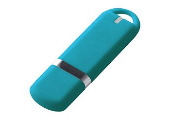 USB-флешка на 64 ГБ с покрытием soft-touch, голубой USB-флешка на 64 ГБ с покрытием soft-touch, голубой