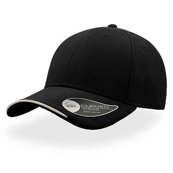 Бейсболка "ESTORIL ", 6 клиньев, застежка на липучке, черный, 100% полиэстер, 250 г/м2