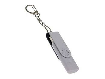 USB-флешка на 256 Гб 2 в 1 поворотный механизм, c дополнительным разъемом Type-C с одноцветным металлическим клипом, белый