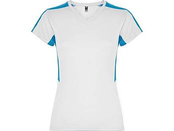 Футболка "Suzuka" женская, белый/бирюзовый