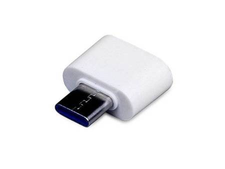 Универсальный адаптер USB Type-C папа Type-A мама, белый