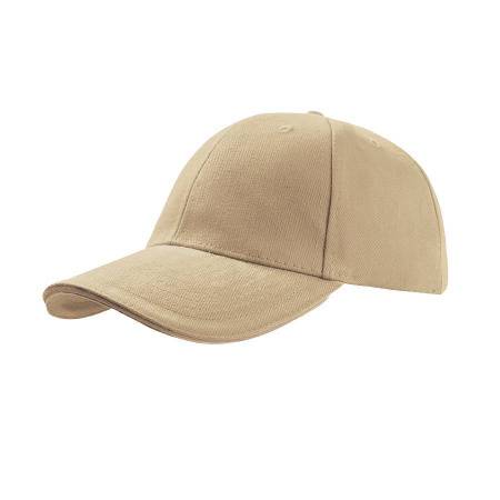 Бейсболка "LIBERTY SANDWICH",6 клиньев,сэндвич,металл.застежка,бежев. с синим,100% хлопок