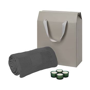 Подарочный набор Sento, Cella, зеленый (свечи, плед)