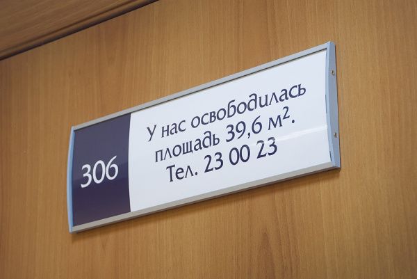 Табличка на кабинет с переменными данными 360 X 120 мм