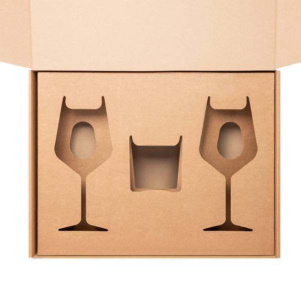 Доп. Ложемент под свечу + 2 бокала для вина в большую универсальную коробку