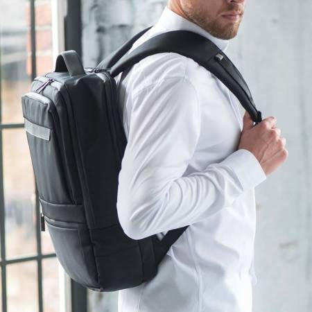 Бизнес рюкзак "Vector", черный, 45х32х14 см, 100% полиэстер 