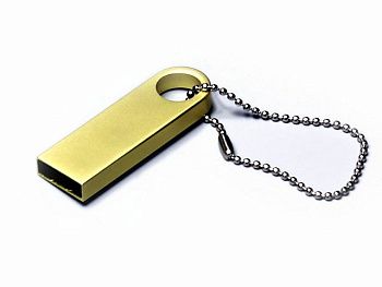 USB 2.0-флешка на 4 Гб с мини чипом и круглым отверстием, золотистый USB 2.0-флешка на 4 Гб с мини чипом и круглым отверстием, золотистый