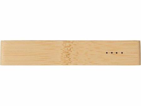 Внешний аккумулятор с подсветкой лого «Reedia S2», 5000 mAh, бамбук, черный