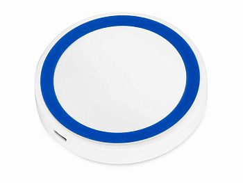 Беспроводное зарядное устройство «Dot», 5 Вт, белый/синий Беспроводное зарядное устройство «Dot», 5 Вт, белый/синий