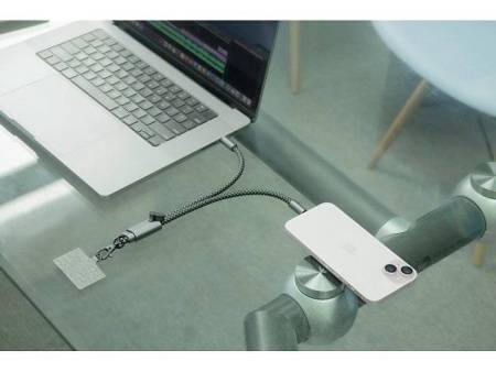 Ремешок-держатель для телефона с зарядным кабелем USB-C - USB-C «Lany Wristband Charge Eco», серый