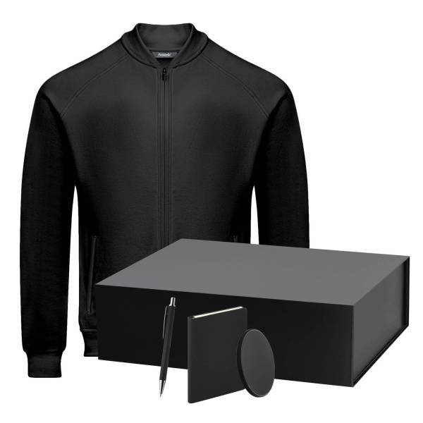 Набор с одеждой TORRES (толстовка, зарядное устройство, блокнот, ручка), черный