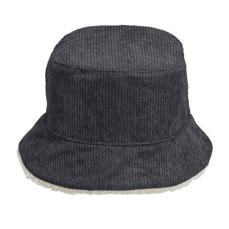 Панама женская BUCKET 2IN1, т.сер./бежевый ,M/L,100% полиэстер, подкл шерпа 100% полиэстер